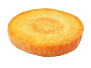 Freshly sliced carrot disk for healthy eating and vibrant culinary creations