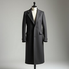 Black women's suit mannequin standing in formal business elegance