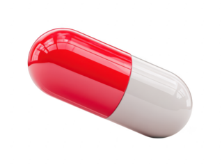 Red and white capsule offers hope for health and wellness, promoting healthcare needs