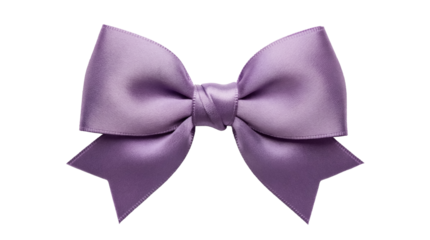 Elegant lavender satin bow isolated PNG, decorative ribbon for gift wrapping and festive embellishments on transparent background