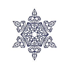 Obraz premium Stylized Snowflake Illustration - Geometric Winter Icon Graphic Design