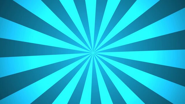 Spinning blue sunburst video,Blue sunburst comic style spiral line stripes animation loop. 4K video.