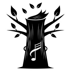 Bark Symphony vector clean black silhouette design white background