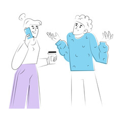 A sketchy style illustration showing a person ignoring