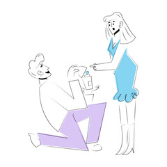 A doodle style illustration showing a proposal
