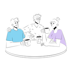 A sketchy style illustration showing friends talk