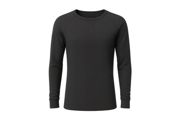 Dark grey men's long sleeve t-shirt isolated on transparent background, casual wear