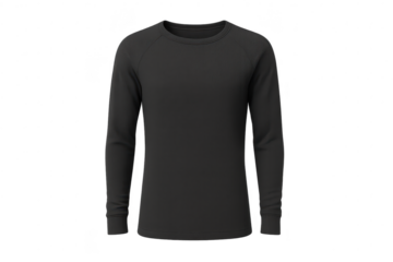 Dark grey men's long sleeve t-shirt isolated on transparent background, casual wear