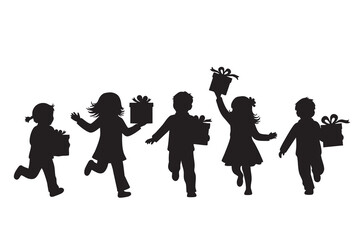 Christmas Family Silhouette Vector Collection