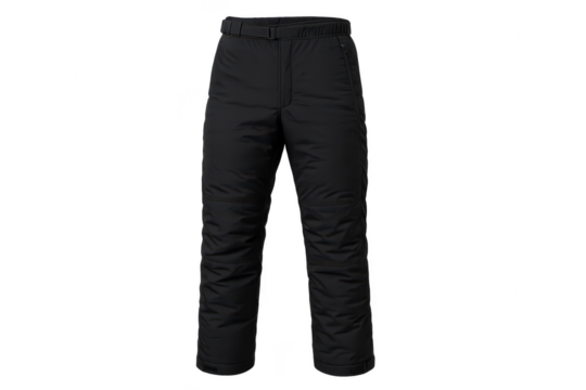 Black insulated winter ski pants, cut-out on a transparent background. - Powered by Adobe
