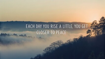 Inspiring landscape with motivational quote about inner peace