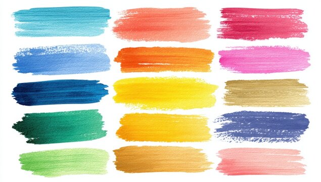 Vibrant watercolor paint strokes in various bright colors and textures