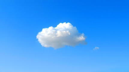 single fluffy white cloud in clear blue sky