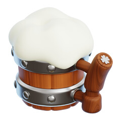 Wooden Beer Mug 3d Illustration