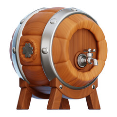 Wooden Beer Barrel 3d Illustration