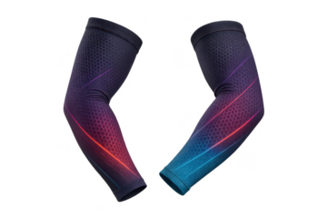 Pair of patterned arm sleeves isolated on transparent background, apparel