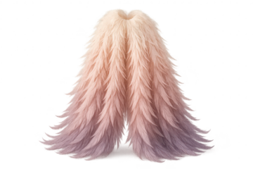 Abstract feather boa in pastel colors isolated on a transparent background