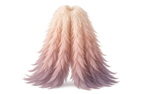 Abstract feather boa in pastel colors isolated on a transparent background