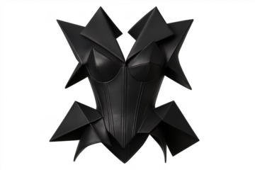 Avant-garde black leather corset isolated on a transparent background, stylish