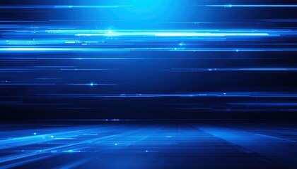Dynamic blue light streaks convey digital speed and high technology for a modern futuristic feel in a vibrant cyberspace environment