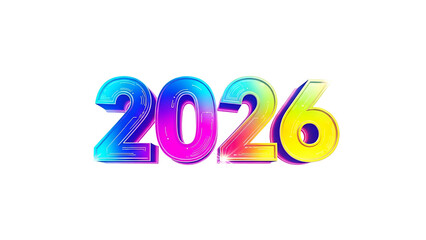 Colorful, glowing "2026" numbers floating on a black background, suggesting a future year
