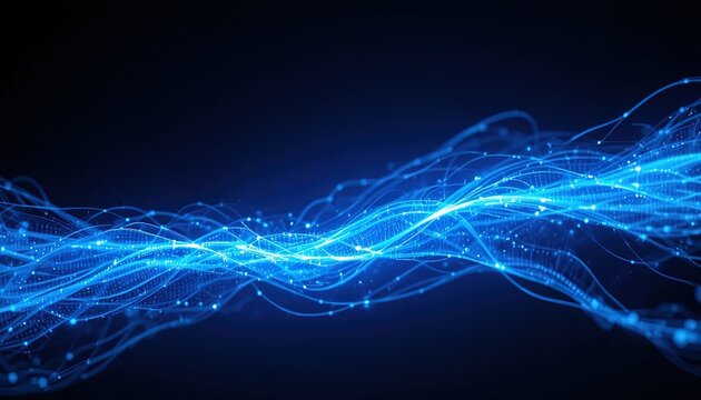 Dynamic blue light streaks convey modern technology and innovative digital connectivity for cutting-edge business solutions and futuristic design concepts