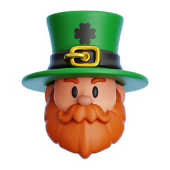 Leprechaun Head With Hat 3d Illustration