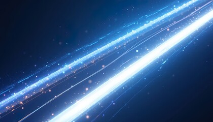 Dynamic digital stream with vibrant blue light trails for modern technology concepts and futuristic designs, adding a spark of innovation and creative energy