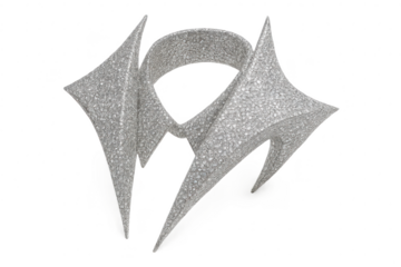 Abstract textured metal headpiece isolated on a transparent background design