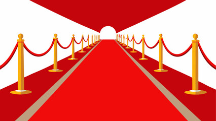Red carpet with golden stanchions view © ROKEY