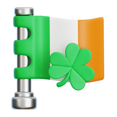 Saint Patrick Flag 3d Illustration