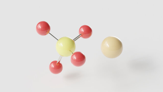 copper(ii) sulfate molecule 3d, molecular structure, ball and stick model, structural chemical formula fungicide
