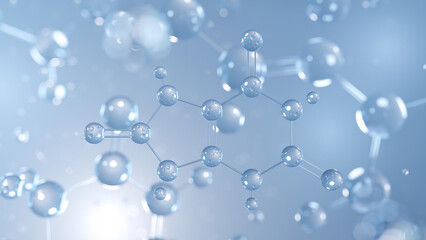 uric acid molecular structure 3d, organic acids structural chemical formula view from a microscope