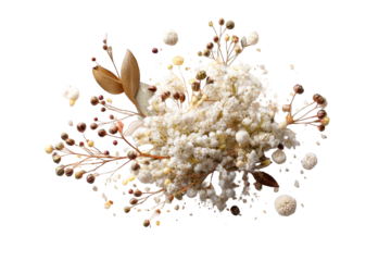 Dried flower arrangement on black