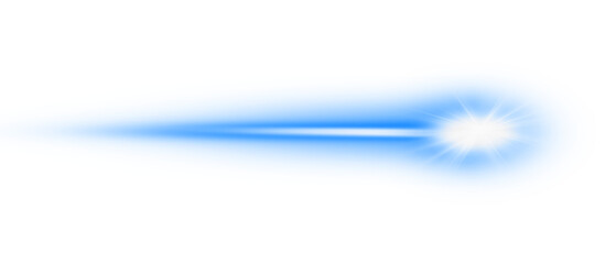 Bright blue shooting light beam with bright starburst flare PNG © Rahman