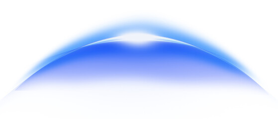 Bright blue curved horizon lens flare light effect png