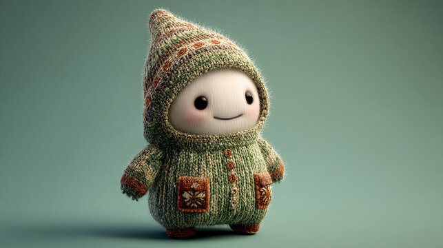 3d character of a cute christmas gnomo