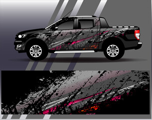 Car wrap design vector. Graphic abstract stripe racing background designs for vehicle, rally, race, adventure and car racing livery