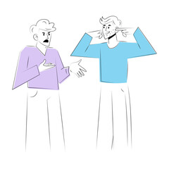 A sketchy style illustration showing an annoying friend