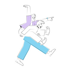 A doodle style illustration showing buddies