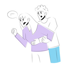 A doodle style illustration showing a controlling friend