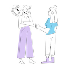 A sketchy style illustration showing a fake friend