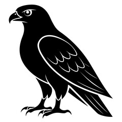 Buzzard vector clean black silhouette design white background