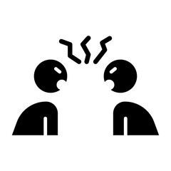 Icono de discusi&oacute;n entre personas enojadas. Conflicto, tensi&oacute;n, enojo y desacuerdo interpersonal. Ilustraci&oacute;n vectorial