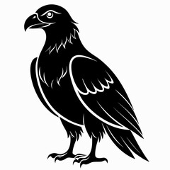Buzzard vector clean black silhouette design white background