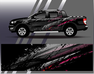 Car wrap design vector. Graphic abstract stripe racing background designs for vehicle, rally, race, adventure and car racing livery