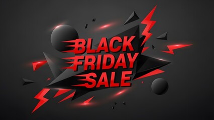 Advertisement for a black friday sale event, suitable for online promotions, social media, website banners, and email marketing campaigns.