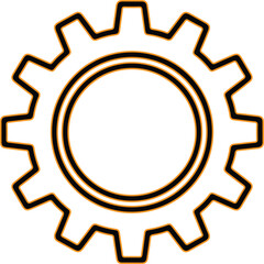 Simple outline of a single gear with a circular center