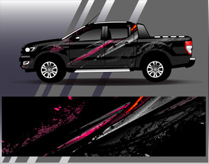 Car wrap design vector. Graphic abstract stripe racing background designs for vehicle, rally, race, adventure and car racing livery