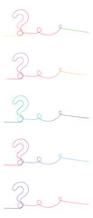 Colorful question marks in a continuous line art style representing curiosity and problem solving in creative way